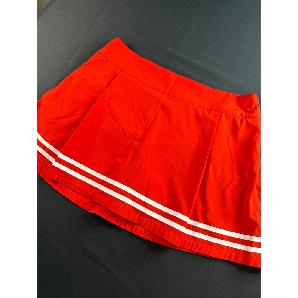Calia Womens Red Pleated Athletic Golf Tennis Skort White Stripes WCG17040F 14